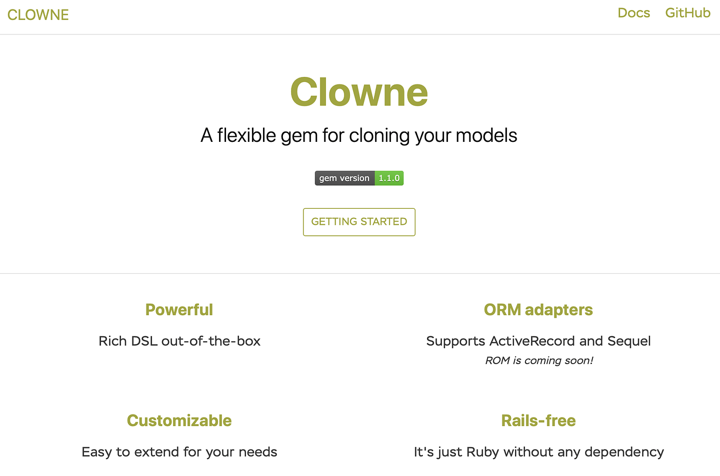 Documentation for Clowne