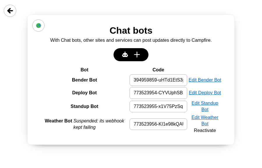 Bots page, mutated solution