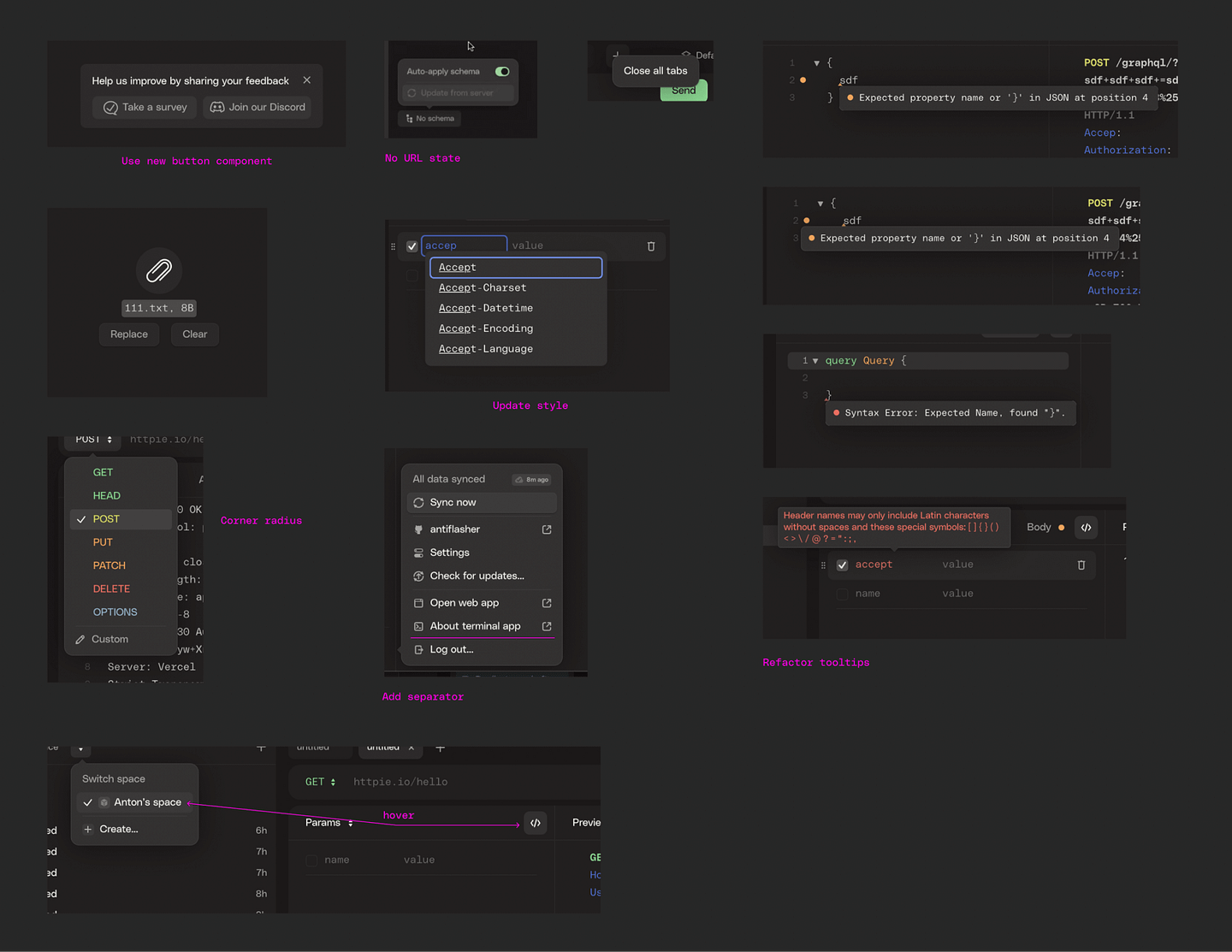 Bundle of fixes