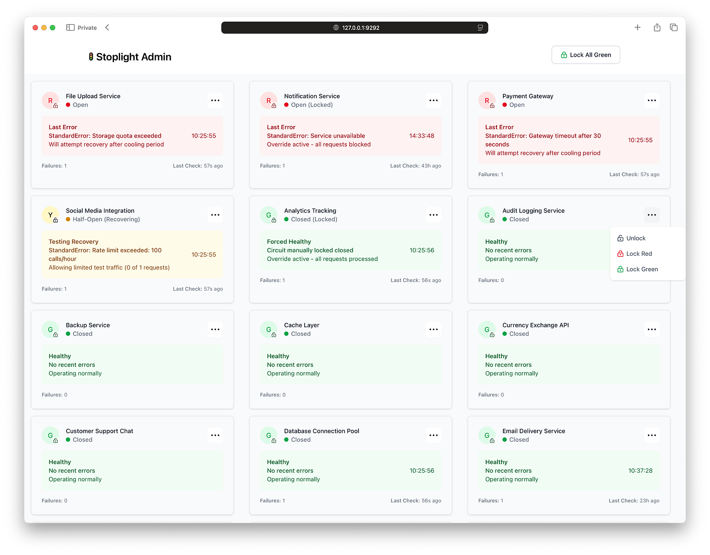 Stoplight Admin Panel