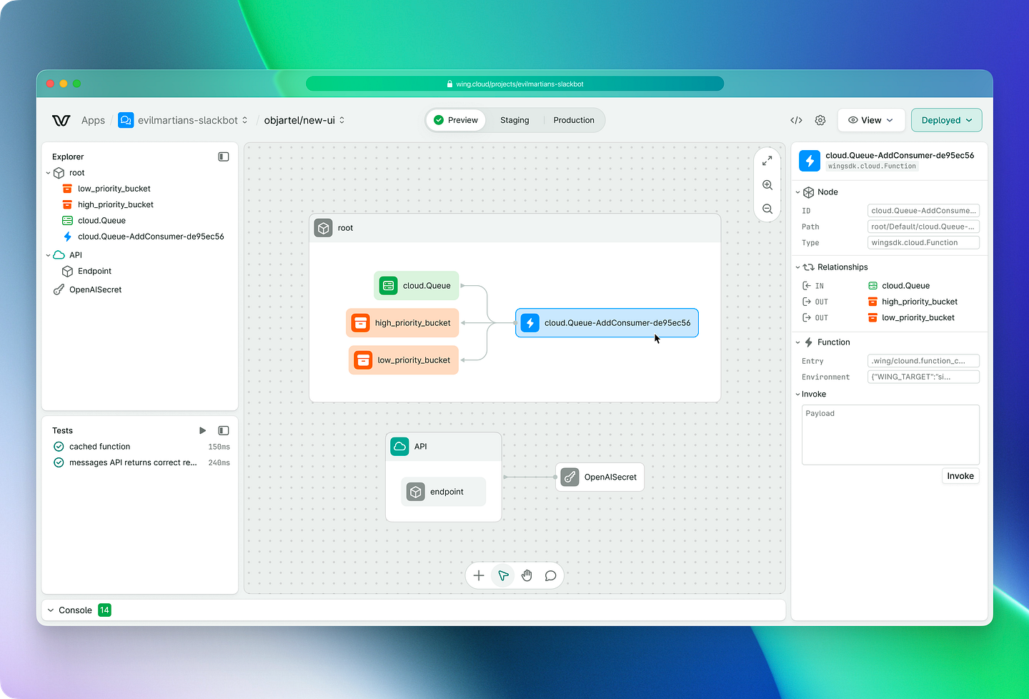 Wing Cloud UI showcase