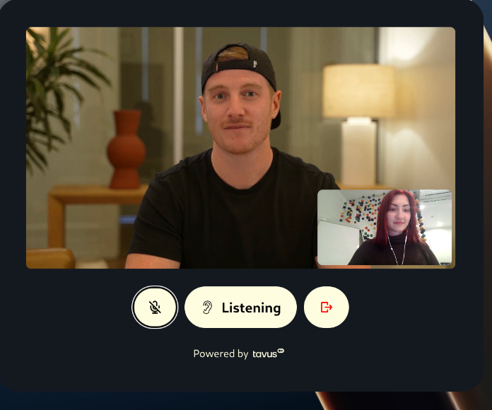 The call view plus mic controls