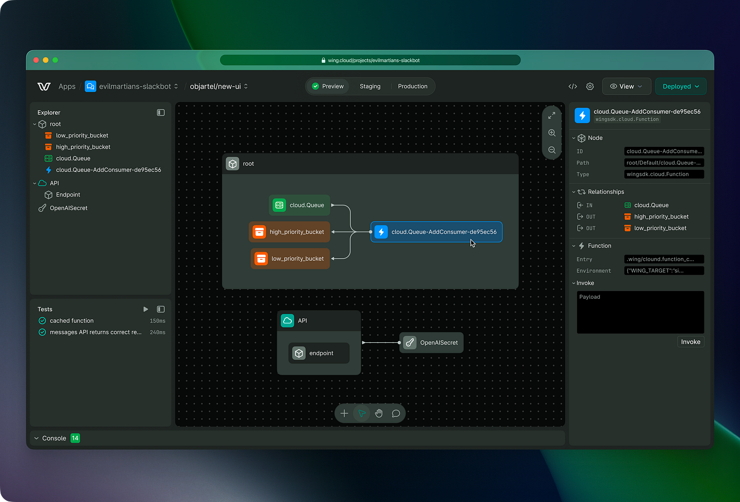 Wing Cloud UI showcase