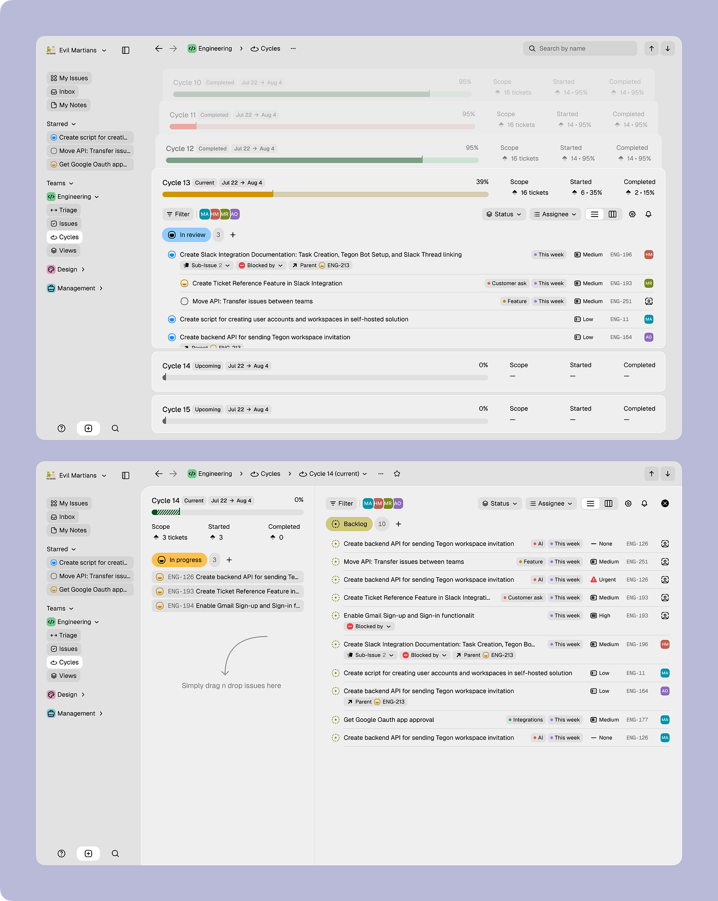 Tegon UI showcase