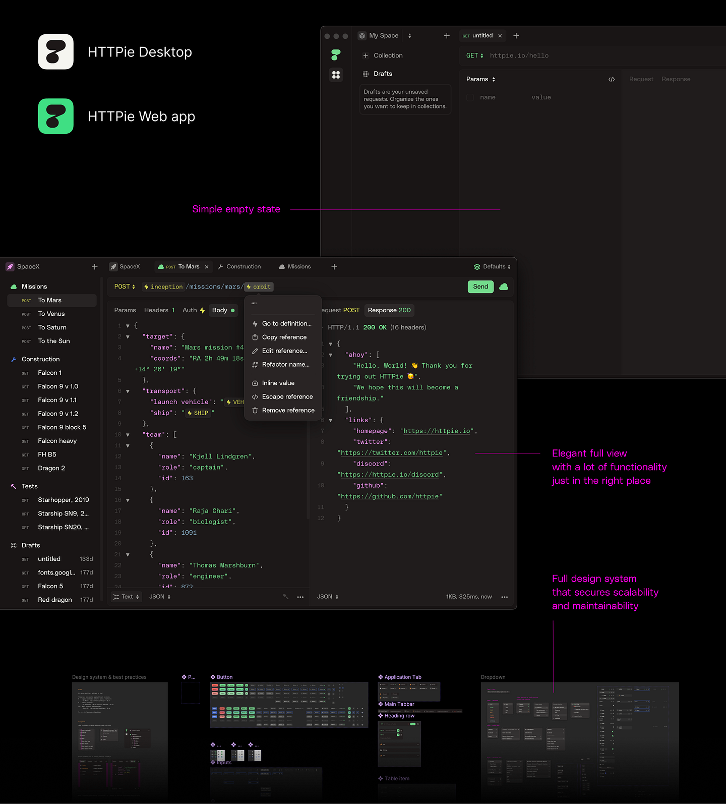 HTTPie UI example