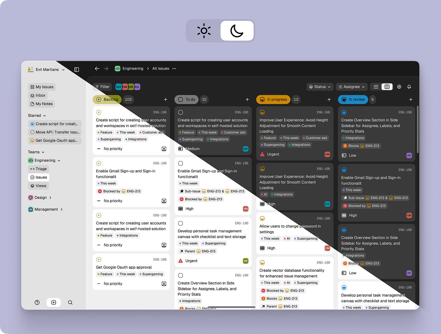 Tegon UI showcase
