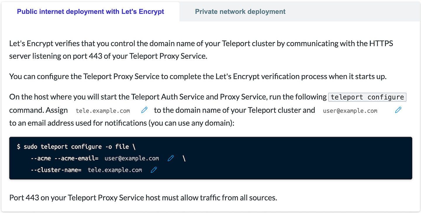A screenshot of the docs