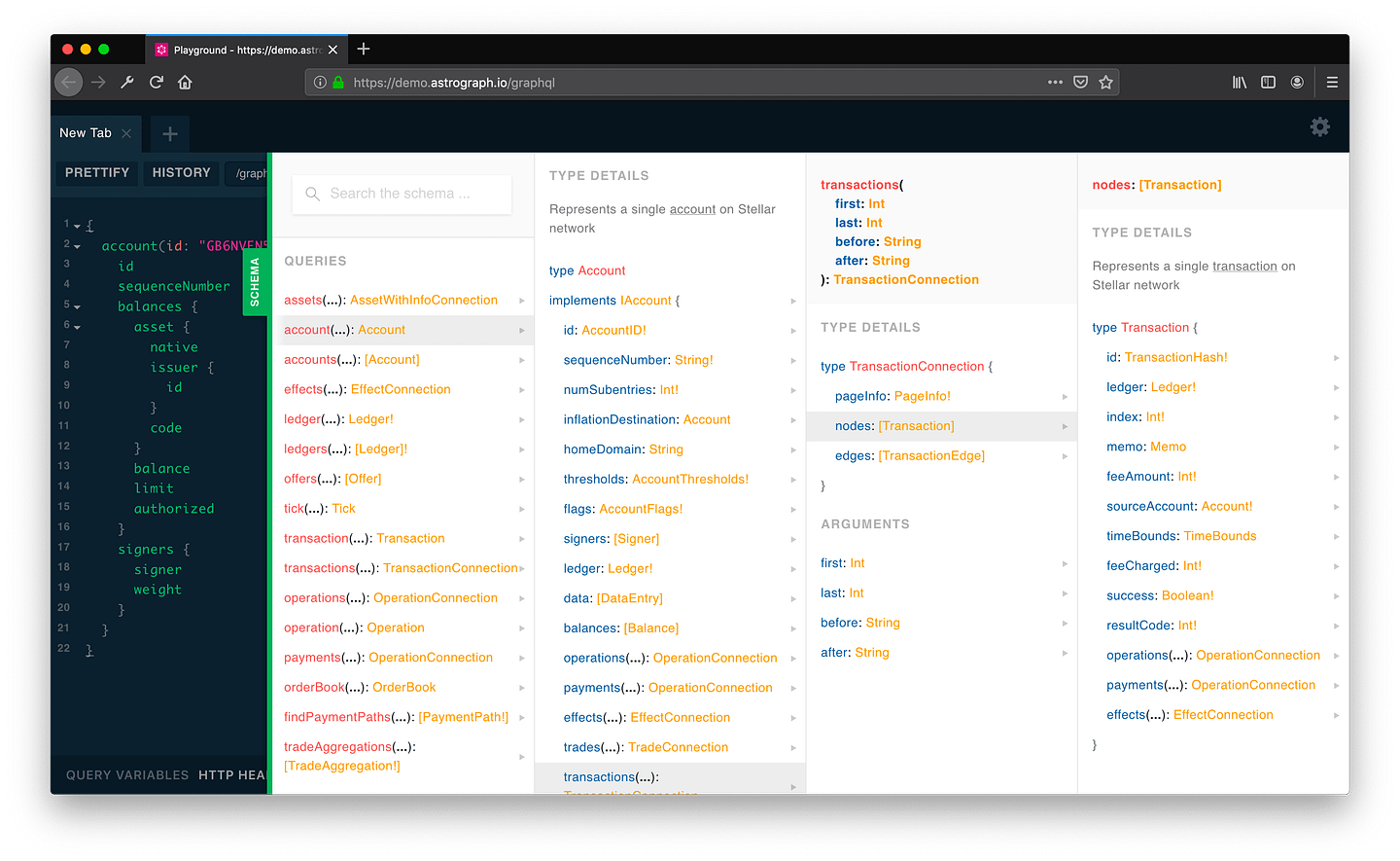 Astrograph's GraphQL schema