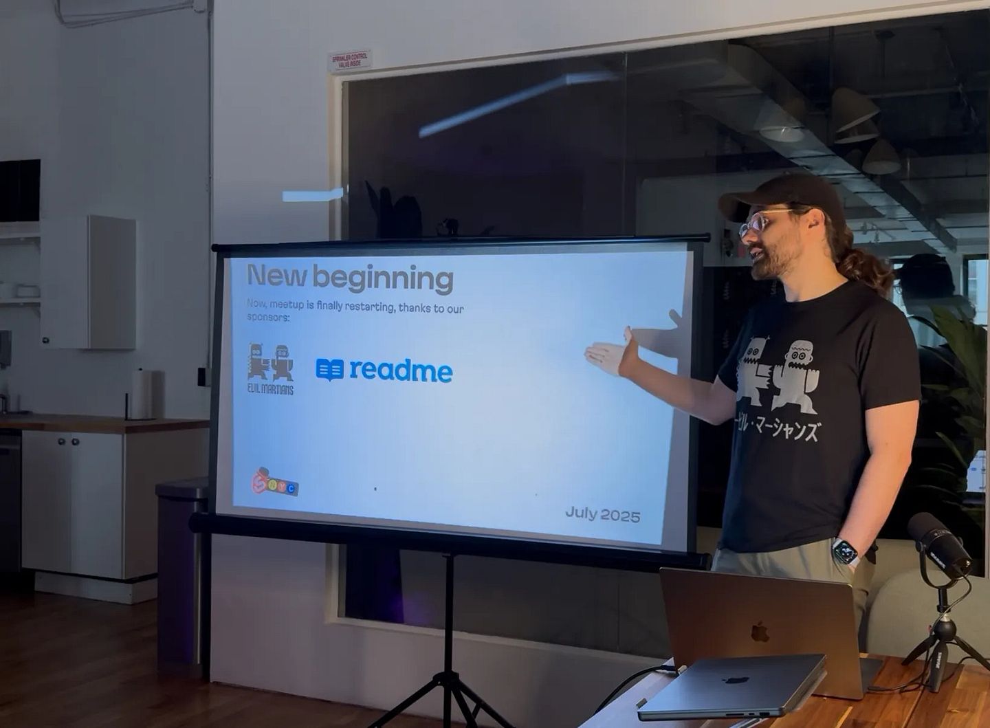 Vadim is announcing the restart of the event